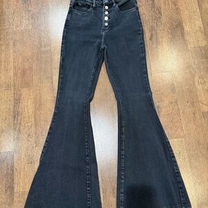 High-Waisted Black Flare Jeans 26